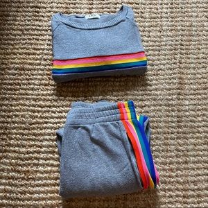 LNA rainbow sweatsuit size L